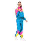 80s Adult Blue Retro Hip Hop Tracksuit Set Sportswear Cosplay Outfits Halloween Party Suit